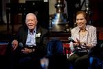 Jimmy og Rosalynn Carter fotograferet i 2021, hvor de fejrede deres 75 års bryllupsdag.  Foto: Pool/Ritzau Scanpix