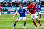 Frederik Gytkjær (tv) scorede et hurtigt mål i Lyngbys sejr over Silkeborg. Foto: Martin Sylvest/Ritzau Scanpix