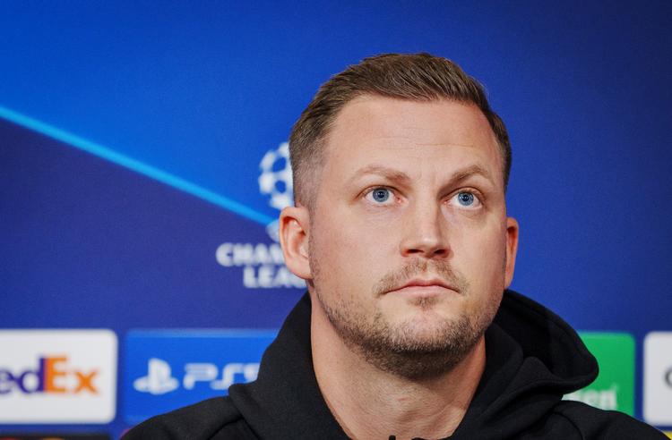 Cheftræner Jacob Neestrup har lagt en offensiv stil for dagen både på og udenfor banen i FCK's Champions League-kampagne.  Foto: Liselotte Sabroe/Ritzau Scanpix