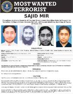 Sajid Mir står på FBS's liste over de  mest eftersøgte forbrydere. Årsagen er hans rolle i terrorangrebet i Mumbai i 2008 og planer om et terrorangreb på Jyllands-Posten.   Foto: Fbi