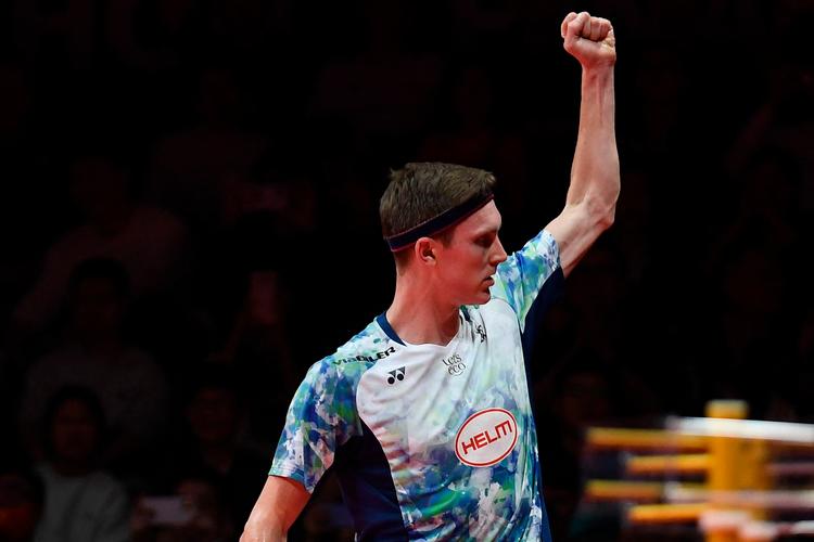 Viktor Axelsen vandt i to sæt 21-17, 21-9 over Kodai Naraoka. Foto: Str/Ritzau Scanpix