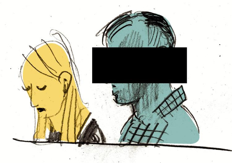 Det var gået noget galt i gerningsmandens (th) medicinering om morgenen inden retsmødet.  Foto: Claus Nørregaard/POLITIKEN