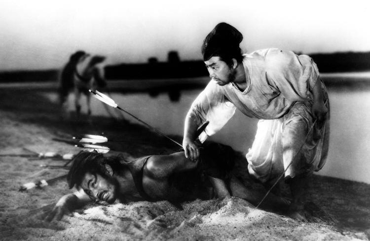 Scene fra Akira Kurosawas film ’Rashomon – Dæmonernes port’, 1950.  Inspirationen kom bl.a. fra novellen 'Rashomon'. Foto: Fra filmen