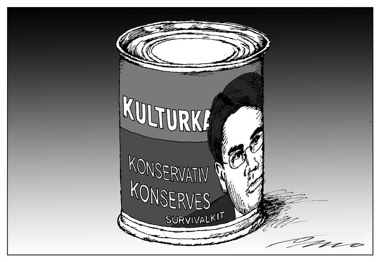 »Kanoniseringer af udvalgte forfattere var svaret på moralsk panik over ’kulturelt forfald’, aldrig en pædagogisk nødvendighed. Det er på tide at opgive kanonlisternes læselystdræbende spændetrøje«, skriver lektor Mads Rangvid i Dagbladet Information. Brian Mikkelsens omfattende og dyre ’Kulturkanon’ , som udkom i 2006, er glemt og borte. Dagens tegning Per Marquard Otzen