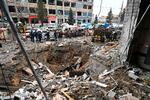 11. januar blev et hotel i Kharkiv ramt af et russisk missil. 11 blev såret. Tirsdag aften blev Ukraines næststørste by igen udsat for et luftangreb. Denne gang blev 16 såret, oplyser regionens guvernør. Foto: Sergey Bobok/Ritzau Scanpix