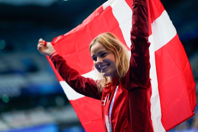 OL-bronzen i 2021 var den 27. og sidste internationale medalje for Pernille Blume, der på den konto kun overgås af Jeanette Ottesen (53), Mette Jacobsen (36) og Rikke Møller Pedersen (30). 21 af medaljerne har Pernille Blume vundet i holdkapper. Foto: David Goldman/Ritzau Scanpix