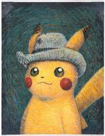 Spillekortet med titlen ’Pikachu med grå filthat’ refererer til van Goghs berømte selvportræt fra 1887. Spillekortet blev kun fremstillet i et begrænset antal og for at promovere et Pokémon-tema på van Gogh-museet i Amsterdam.  Foto: Pokémon Company International