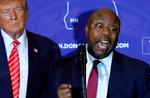 Størstedelen af Republikanernes vælgere er hvide, men det kan være en fordel for Trump, at Tim Scott, der er USA’s mest højtstående folkevalgte sorte republikaner, nu støtter ham.  Foto: Timothy A. Clary/Ritzau Scanpix