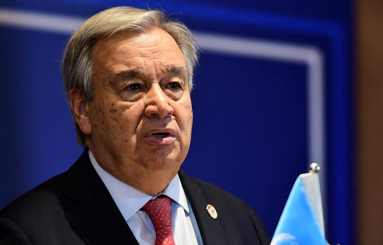 FN-generalsekretær António Guterres opfordrer til, at donorlandene ikke trækker støtten til hjælpearbejdet i Gaza. Foto: Abubaker Lubowa/Ritzau Scanpix