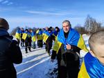 Ukraines præsidentkontor offentliggjorde onsdag billeder af fangeudvekslingen, som blev foretaget på et ikke oplyst sted i Ukraine. Foto: Ukrainian Presidential Press Ser/Ritzau Scanpix