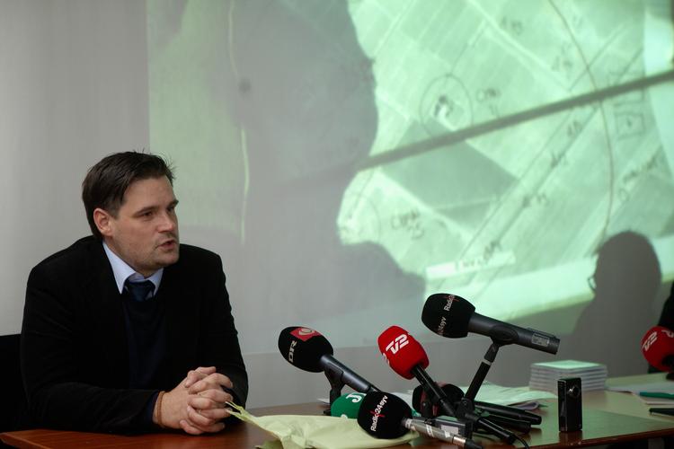 Anders Kjærgaard ved et pressemøde i 2012 om aktionen i Irak. Foto: Peter Hove Olesen