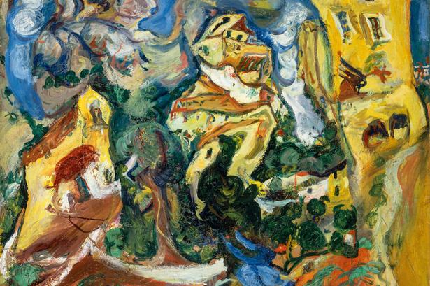 Soutine opholdt sig i en periode i de franske Pyrenæer og malede landskabet og de små byer igen og igen. Her 'Le Village (Landsby)', ca. 1923. Foto: RMN – Grand Palais (Musée de l’Orangerie)/Hervé Lewandowski