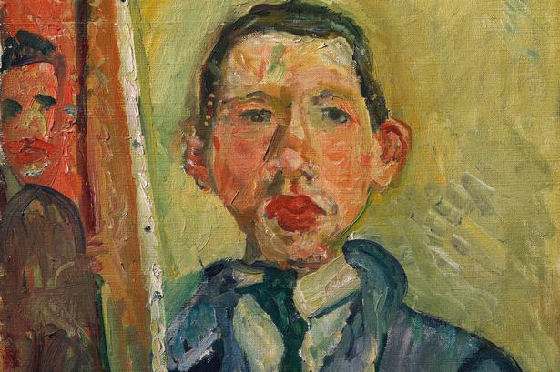 Chaïm Soutines selvportræt fra 1918 hænger i udstillingens første sal og betegnes som det første virkelig gode maleri i kunstnerens produktion. Foto: Courtesy Hastings Contemporary