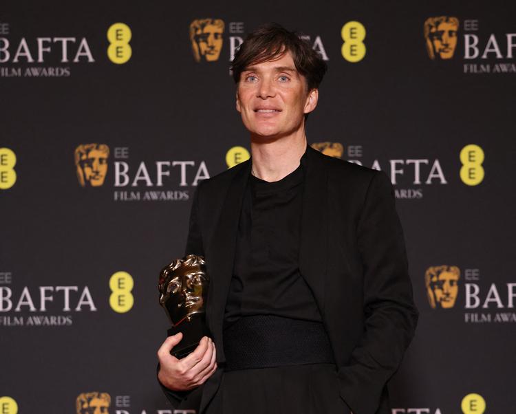 Cillian Murphy fik en Bafta som bedste mandlige skuespiller. Han spiller J. Robert Oppenheimer i filmen 'Oppenheimer'.  Foto: Hollie Adams/Ritzau Scanpix