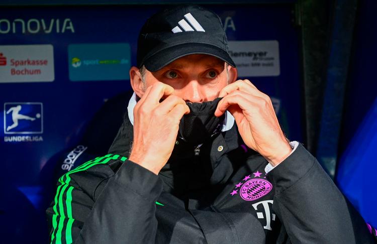 Thomas Tuchel under weekendens kamp mod Bochum, som de regerende mestre tabte 3-2.
 Foto: Ina Fassbender/Ritzau Scanpix