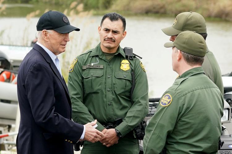 Den amerikanske præsident, Joe Biden, ved grænsen til Texas i byen Brownsville. Foto: Kevin Lamarque/Ritzau Scanpix
