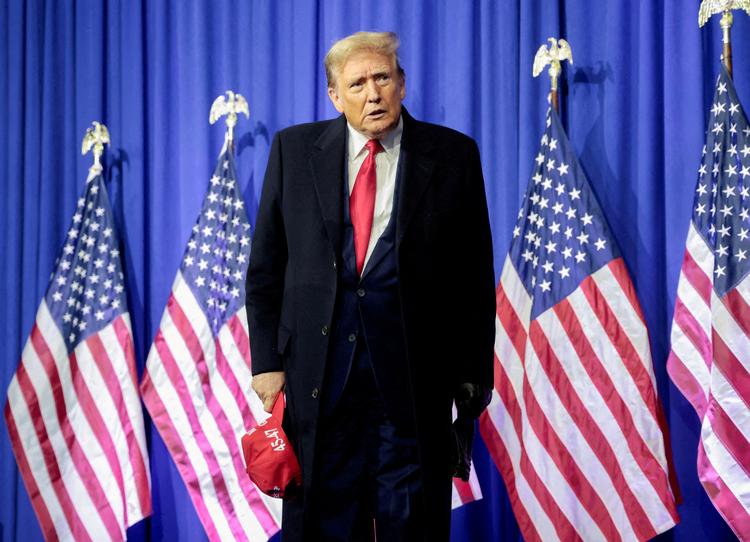 Donald Trump har vundet i samtlige 13 valgkredse ved det republikanske caucusvalg i Michigan lørdag. Foto: Rebecca Cook/Ritzau Scanpix