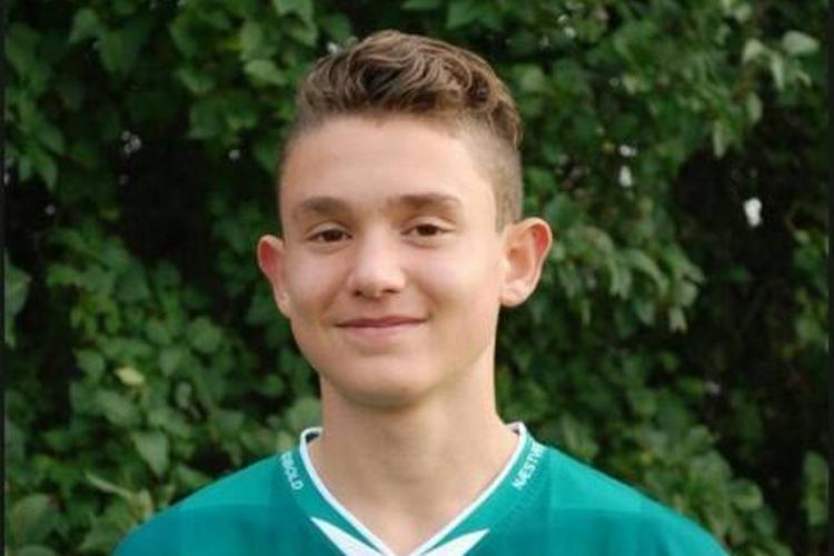 Carl-Christian Okking som 13-årigt fodboldtalent. 