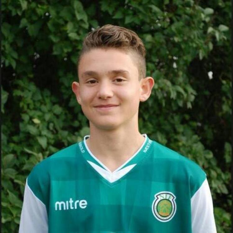 Carl-Christian Okking som 13-årigt fodboldtalent. 