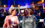 Europa-Kommissionens formand, Ursula von der Leyen, og Moldovas præsident, Maia Sandu, til EPP's årsmøde i Bukarest onsdag. Foto: Daniel Mihailescu/Ritzau Scanpix