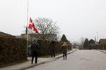 Østjyllands Politis teknikere arbejder på Guldregnvej i Randers, hvor en 30-årig mand blev knivdræbt.  Foto: Mikkel Berg Pedersen/Ritzau Scanpix