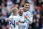 CKs Birger Meling, Rasmus Falk og Mohamed Elyounoussi jubler efter Falks scoring til 2-0.   Foto: Jens Dresling