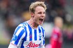 Max Fenger har netop scoret kampens eneste mål.  Foto: Claus Fisker/Ritzau Scanpix
