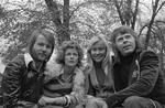 Medlemmerne af Abba ses her i Kongens Have i 1974.  Foto: Jesper Stormly Hansen