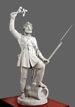 Vilhelm Bissen var selv barn af grænselandet, og i konkurrence med Jens Adolph Jerichau blev han valgt til at lave sin tapre landsoldat, et monument over sejren ved Fredericia.  Foto: Den Hirschsprungske Samling