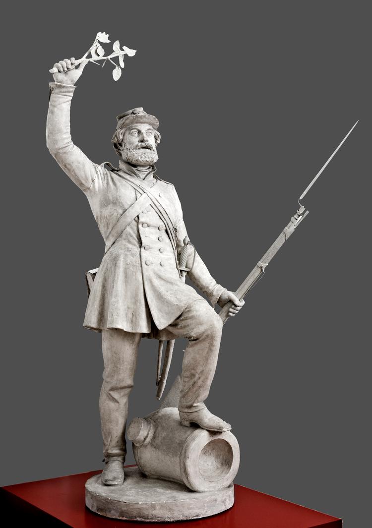 Vilhelm Bissen var selv barn af grænselandet, og i konkurrence med Jens Adolph Jerichau blev han valgt til at lave sin tapre landsoldat, et monument over sejren ved Fredericia.  Foto: Den Hirschsprungske Samling