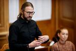 Stinus Lindgreen fra Radikale Venstre sagde tirsdag til transportminister Thomas Danielsen (V) og aftalepartiernes ordførere, at partiet trækker støtten til Egholm-motorvejen. Foto: Jens Dresling