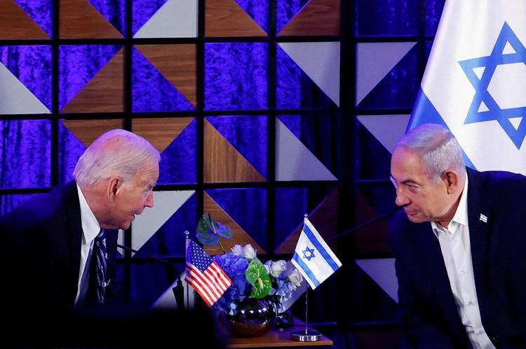USA's præsident Joe Biden og Israels premierminister Benjamin Netanyahu er ikke længere så gode venner på grund af krigen i Gaza. Foto: Evelyn Hockstein/Ritzau Scanpix