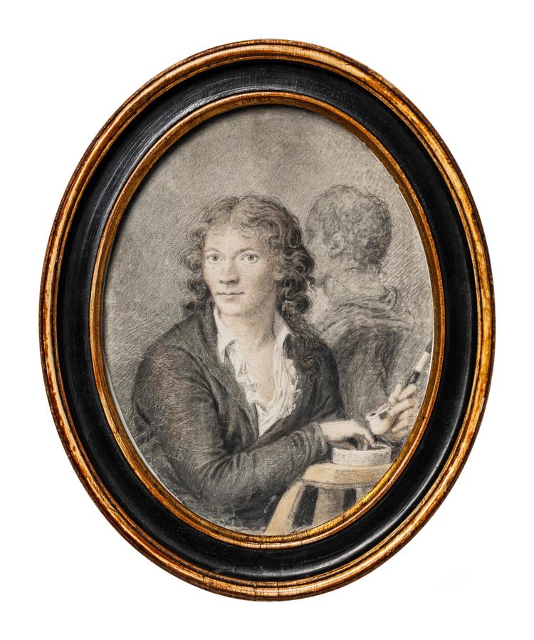 Spejle og selvportrætter er dybt forbundne. Bertel Thorvaldsen lavede et lille selvportræt i blyant og akvarel i 1794.  Foto: Jakob Faurvig