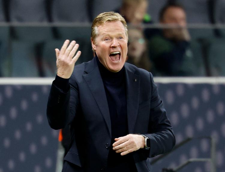 Ronald Koeman under en træningskamp mod Tyskland. Foto: Heiko Becker/Ritzau Scanpix
