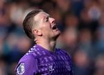 Evertons målvogter, Jordan Pickford, ærgrer sig under lørdagens udekamp mod Bournemouth, som Everton tabte 2-1. Foto: Paul Childs/Ritzau Scanpix