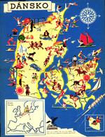 Danmark bød på rige muligheder for et aktivt friluftsliv – fra tennis og golf til lystfiskeri og kunstmaleri i det fri. Den livfulde tegning optræder i flere af brochurerne fra 1930’erne – her i en tjekkisk udgave fra 1937. Foto: Niels Gravesen/Rigsarkivet