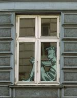 I fremtiden gad Asger godt at bo i en femværelses lejlighed i Elmegade sammen med sin familie. Men er det overhovedet realistisk? Foto: Tegning: Claus Nørregaard. Originalfoto: Finn Frandsen/POLITIKEN