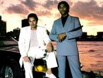 Crockett og Tubbs  (Don Johnson og Philip Michael Thomas) var ret så seje dengang i 1980'erne. Og det var titelsangen til 'Miami Vice' også.  Foto: Pr-foto