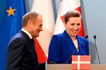 Mette Frederiksen har været i Polen og drøftet samarbejdet mellem Danmark og Polen. Foto: Sergei Gapon/Ritzau Scanpix