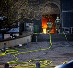 Børsens spir gik i brand tidligt tirsdag morgen. Siden spredte flammerne sig til alle etager. Foto: Martin Lehmann