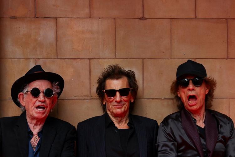 Keith Richards, Ronnie Wood og Mick Jagger foreviget i London i september sidste år i anledning af udgivelsen af deres album 'Hackney Diamonds'. Foto: Toby Melville/Ritzau Scanpix