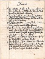 Første side af Christian IV's ’huskeseddel’ til kansleren Christen Friis 1. november 1623. Ligesom mange af nutidens embedsmænd var kongen flittig til at nummerere sine punkter, men rækkefølgen virker ret vilkårlig.  Foto: Jørgen Mikkelsen/Rigsarkivet
