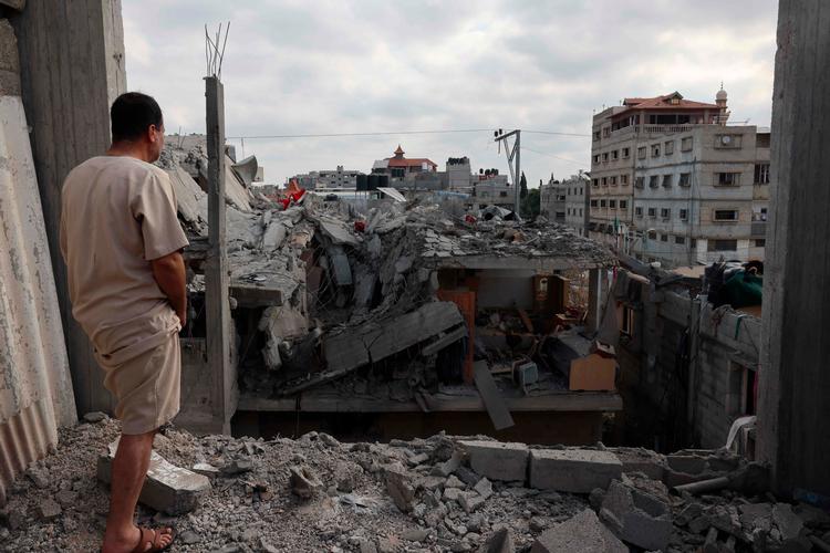 Israelske bombardementer har allerede sat sine spor på Rafah i det sydlige Gaza. Foto: -/Ritzau Scanpix