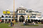 Drabet på sikhlederen Hardeep Singh Nijjar fandt sted i sikhtemplet Guru Nanak Sikh Gurdwara i Surrey, British Columbia i juni sidste år. Foto: Jennifer Gauthier/Ritzau Scanpix