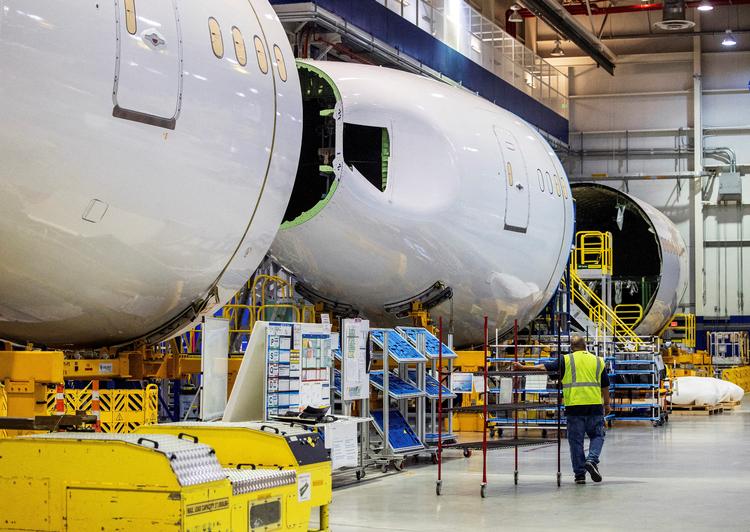 En 787 Dreamliner bliver samlet på Boeings fabrik i North Charleston. Foto: Pool/Ritzau Scanpix