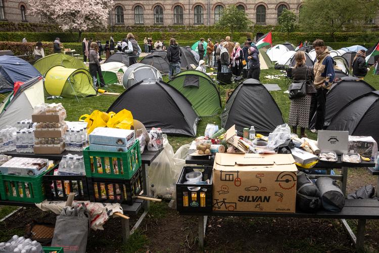 Vi er ude i et folkedrab, hvor en million mennesker står over for at sulte, og hvor over 50.000 er døde. I sådan et tilfælde er man nødt til at gøre alt, hvad man kan for at stoppe det, siger en talsperson fra organisationen bag protesten. Foto: Emil Bay