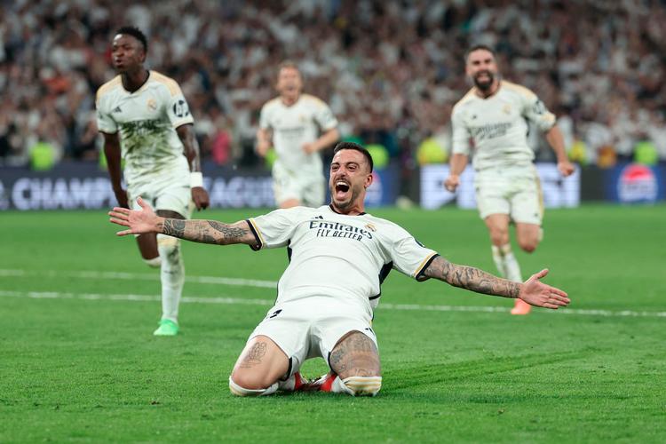 Den indskiftede angriber Joselu blev den helt store helt for Real Madrid med sine to mål. Foto: Thomas Coex/Ritzau Scanpix