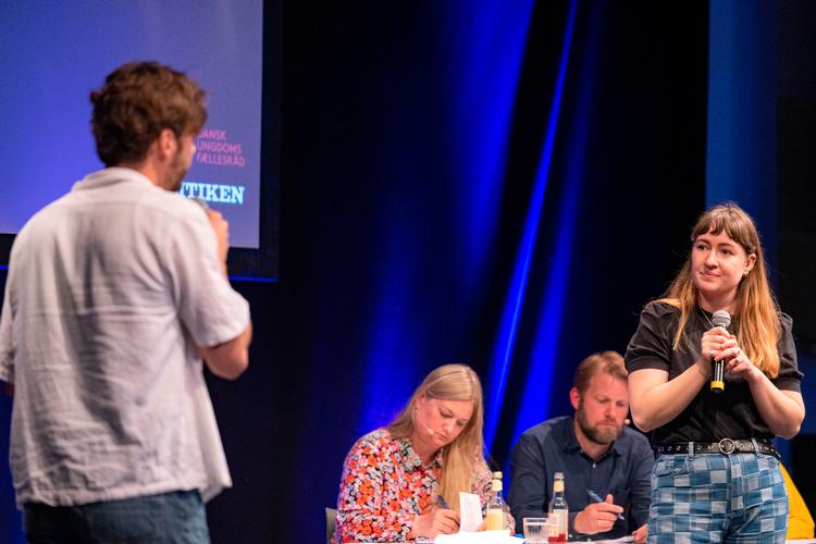 I 2022 var Lærke Bünger, der dengang læste til sygeplejerske, tæt på at nå semifinalen i DM i debat på Bornholm.  Arkivfoto Marcus Emil Christensen