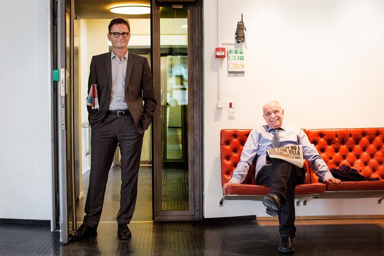 Da Lars Munch i 2014 stoppede som direktør for JP/Politikens Hus for at blive formand for bestyrelsen i stedet for, modtog han 16,8 millioner kroner i såkaldt fastholdelsesbonus. Jørgen Ejbøl, der ved samme lejlighed gik af som formand for JP/Politikens Hus, fik 3 millioner kroner for sin indsats.  Foto: Stine Bidstrup