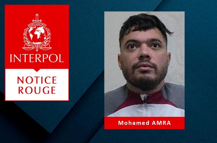 Onsdag 15. maj udstedte Interpol en international arrestordre på Mohamed Amra, der tirsdag undslap under en fangetransport i Nordfrankrig, hvor ukendte gerningsmænd dræbte to fængselsbetjente med automatvåben. Foto: Handout/Ritzau Scanpix